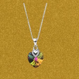 🌺 925 sterling silver swarovski crystal heart Necklaces